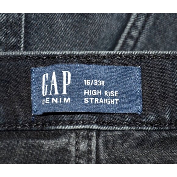 NWT Gap Denim High Rise Straight Stretch Dark Wash Jeans Size 16 33R - Picture 9 of 11